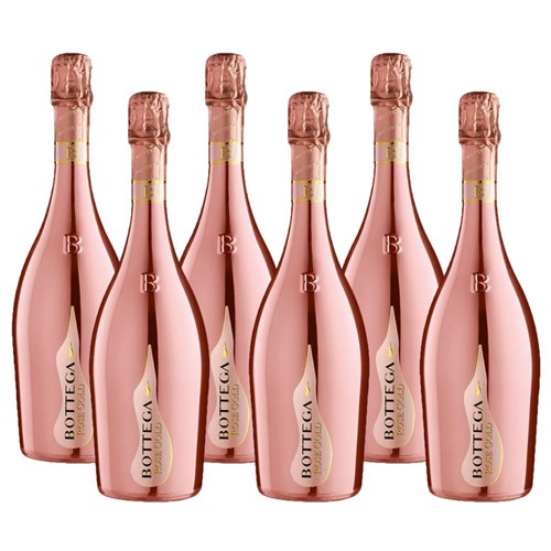 Crate of 6 Bottega Gold Rose Sparkling 75cl Prosecco